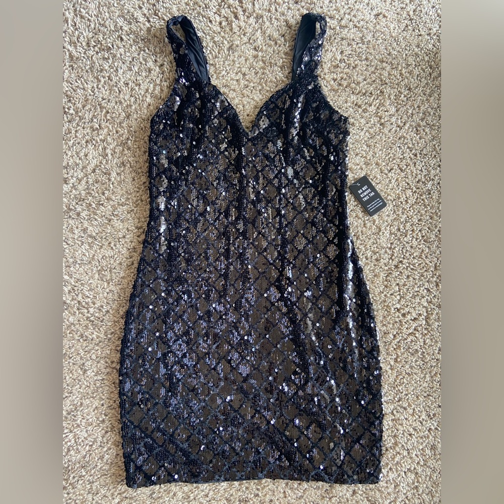 Express - Black Sequin Dress Size S